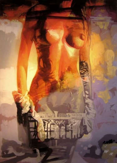 Painting titled "Mi Cuerpo" by Rafael Espitia Perea, Original Artwork