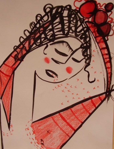 Peinture intitulée "série visage 1" par Marie Chollet, Œuvre d'art originale