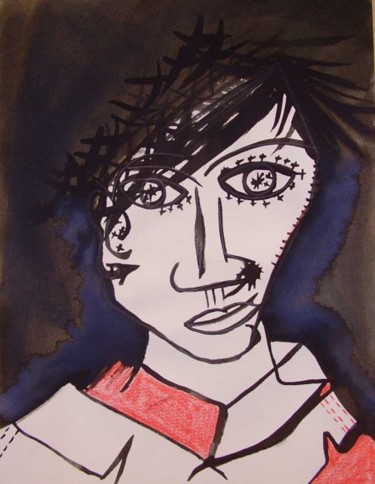 Peinture intitulée "série visage 3" par Marie Chollet, Œuvre d'art originale