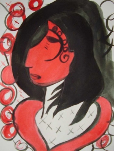 Peinture intitulée "série visage 4" par Marie Chollet, Œuvre d'art originale
