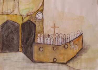 Peinture intitulée "morts 1" par Marie Chollet, Œuvre d'art originale