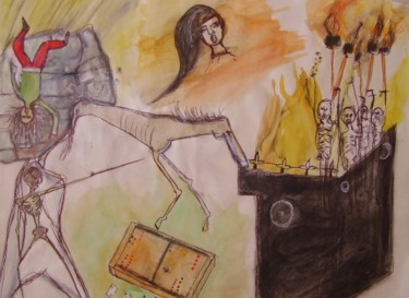 Peinture intitulée "mort 2" par Marie Chollet, Œuvre d'art originale