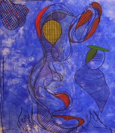 Peinture intitulée "La vierge et l'enfa…" par Marie Chollet, Œuvre d'art originale