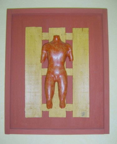 Sculpture intitulée "Torse d'homme" par S Eymond Laritaz, Œuvre d'art originale, Bois