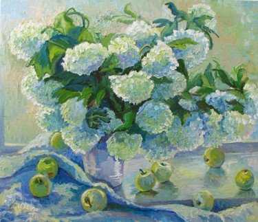 Peinture intitulée "White flowers" par Lilit Vardanyan, Œuvre d'art originale, Huile