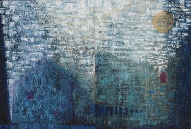 Painting titled "Sounds of sea" by Ivana Davidovic Ivezic, Original Artwork, Oil