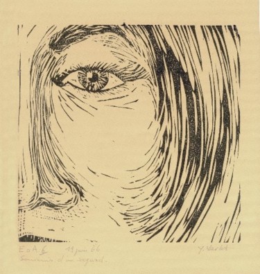 印花与版画 标题为“SOUVENIR D'UN REGARD” 由Yves Varlet, 原创艺术品, Linocuts