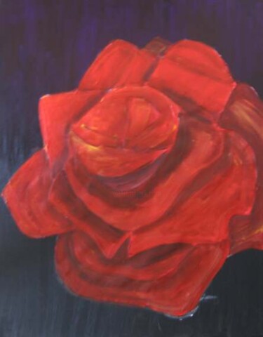 Ζωγραφική με τίτλο "The rose" από Kirsty Foster, Αυθεντικά έργα τέχνης