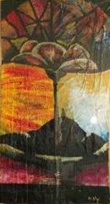 Ζωγραφική με τίτλο "Stained glass" από Kirsty Foster, Αυθεντικά έργα τέχνης