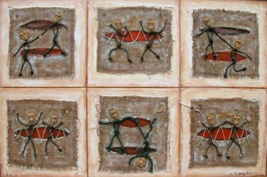 Pittura intitolato ""Condizioni umane"" da Angelo Mazzoleni, Opera d'arte originale, Olio