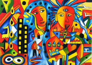 Painting titled "Los colores de la v…" by Georg Kiehn, Original Artwork