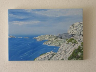 Painting titled "crête de cassis" by Gérard Sardou, Original Artwork