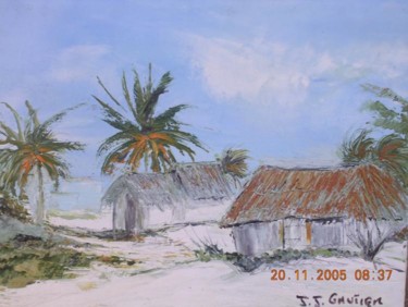 Peinture intitulée "LES PAILLOTTES" par Jean Jacques Gautier, Œuvre d'art originale, Huile