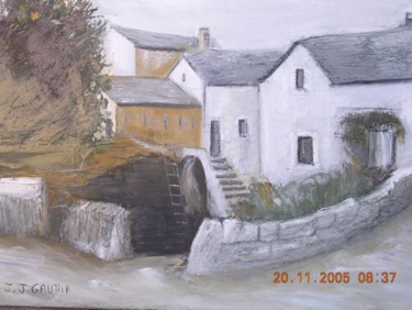 Peinture intitulée "MAISON CEVENOLE" par Jean Jacques Gautier, Œuvre d'art originale, Huile