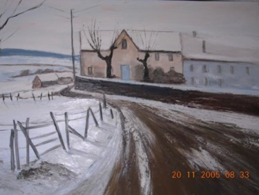 Peinture intitulée "HIVER EN LOZERE" par Jean Jacques Gautier, Œuvre d'art originale, Huile