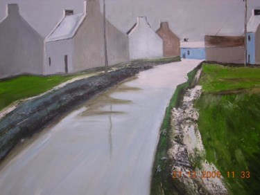 Peinture intitulée "HAMEAU IRLANDAIS" par Jean Jacques Gautier, Œuvre d'art originale, Huile