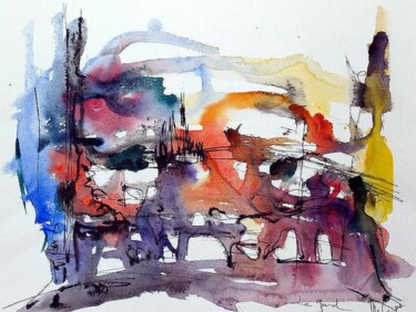 Peinture intitulée "Le Gard" par Muriel Cayet, Œuvre d'art originale