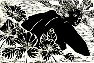 Primavera II Impressões e gravuras intitulada "Primavera II" por Maria Lucia Pacheco, Obras de arte originais, Linoleogravura
