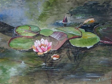 Pittura intitolato "ninfee" da Mark Christian Soetebier, Opera d'arte originale
