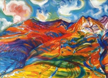 Peinture intitulée "French Alps" par Melinda Torok, Œuvre d'art originale, Huile