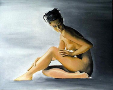 belle et nue Peinture intitulée "belle et nue" par Manu Surreabulliste, Œuvre d'art originale, Huile Monté sur Châssis en bois