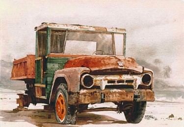 Painting titled "Camion 3" by Rafael Espitia Perea, Original Artwork