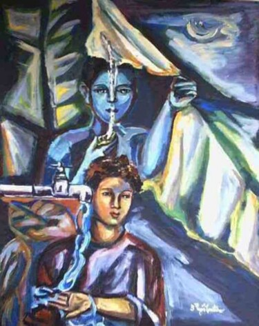 Painting titled "A sede" by Eduardo Antonio Arêas Rêgo Monteiro, Original Artwork