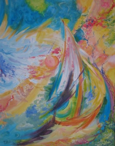 Peinture intitulée "voyage" par Nanou, Œuvre d'art originale, Huile