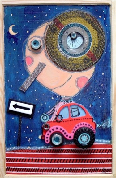 Peinture intitulée ""EN VOITURE"" par Catherine Suchocka, Œuvre d'art originale
