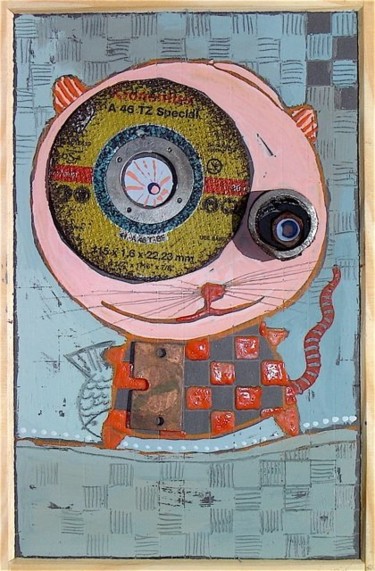 Peinture intitulée ""MON AMI LE CHAT"" par Catherine Suchocka, Œuvre d'art originale