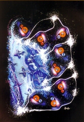 Pittura intitolato "SENZA TITOLO" da Piero Racchi, Opera d'arte originale, Olio