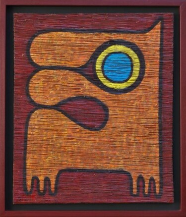 Pittura intitolato "UCCELLO NOTTURNO" da Piero Racchi, Opera d'arte originale, Olio