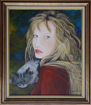 Peinture intitulée "Chat de stella" par Térégia, Œuvre d'art originale