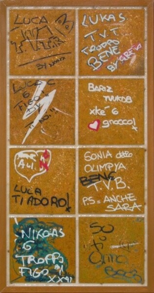 Pittura intitolato "IL MURO DEGLI INNAM…" da Piero Racchi, Opera d'arte originale, Altro