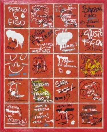 Pittura intitolato "IL MURO DELLE NEFAN…" da Piero Racchi, Opera d'arte originale