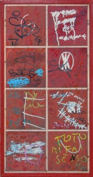 Pittura intitolato "IL MURO DELLE CORRE…" da Piero Racchi, Opera d'arte originale, Altro