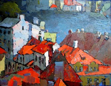 8050, Roofs 제목이 "8050, Roofs"인 미술작품 Oksana Veber로, 원작, 기름