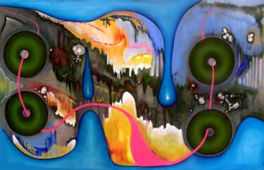 Peinture intitulée "bund" par Sanjoy Majumder, Œuvre d'art originale