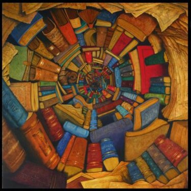 Peinture intitulée "vertige culturel" par Jean-Noël Riou, Œuvre d'art originale, Huile
