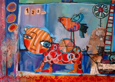 Peinture intitulée ""EN AVANT..."" par Catherine Suchocka, Œuvre d'art originale, Autre