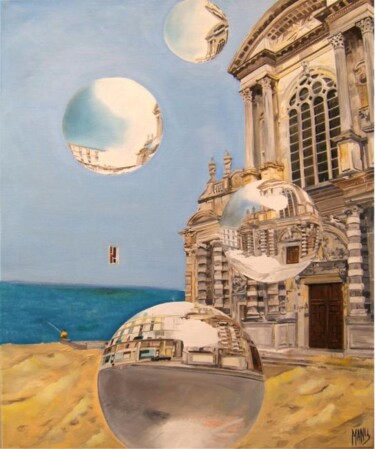 Peinture intitulée "LE PECHEUR DE BULLES" par Manu Surreabulliste, Œuvre d'art originale