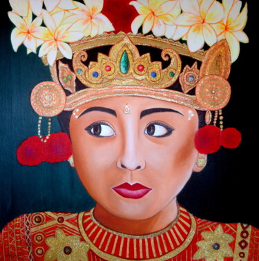 Pintura titulada "MIRADA DE BALI - (a…" por Carmen G. Junyent, Obra de arte original, Acrílico