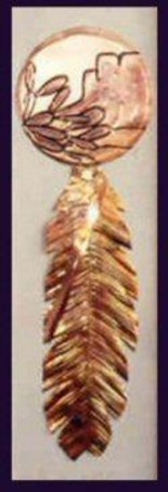 Sculpture titled "Mesa Shield with Fe…" by Glen Hinz, Original Artwork