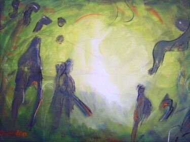 Painting titled "Scotch et ficelles" by Bruno Briatte, Original Artwork, Oil