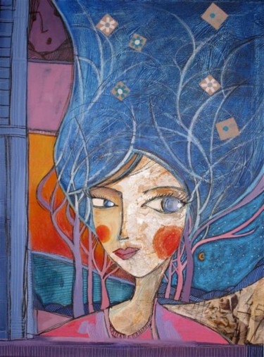 Peinture intitulée ""LE REVE BLEU"" par Catherine Suchocka, Œuvre d'art originale, Autre
