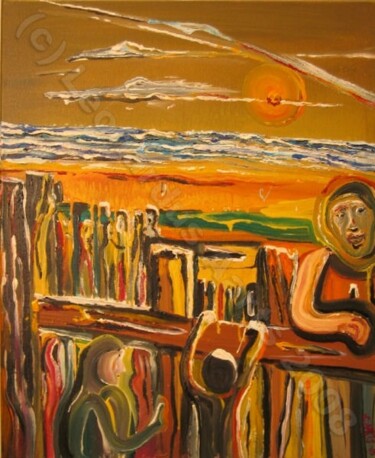 Painting titled "The Library at the…" by Leonardus Aarts, Original Artwork