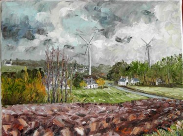 Schilderij getiteld "labours près de Dir…" door Janine Le Cann, Origineel Kunstwerk
