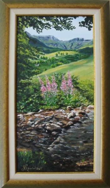 Peinture intitulée "Le massif central" par Nicole Montaigut, Œuvre d'art originale
