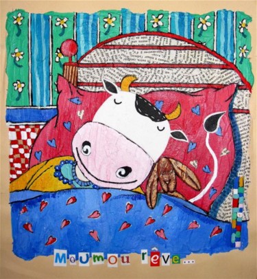 Peinture intitulée "MOUMOU REVE..." par Catherine Suchocka, Œuvre d'art originale