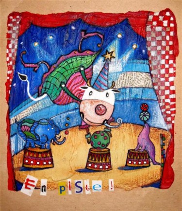 Peinture intitulée ""EN PISTE !"" par Catherine Suchocka, Œuvre d'art originale